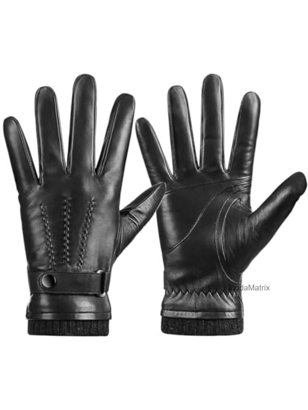 Sheepskin Leather Winter Gloves Touchscreen Cashmere Lined Men